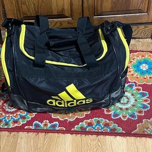 Adidas Black and Yellow Duffel Bag